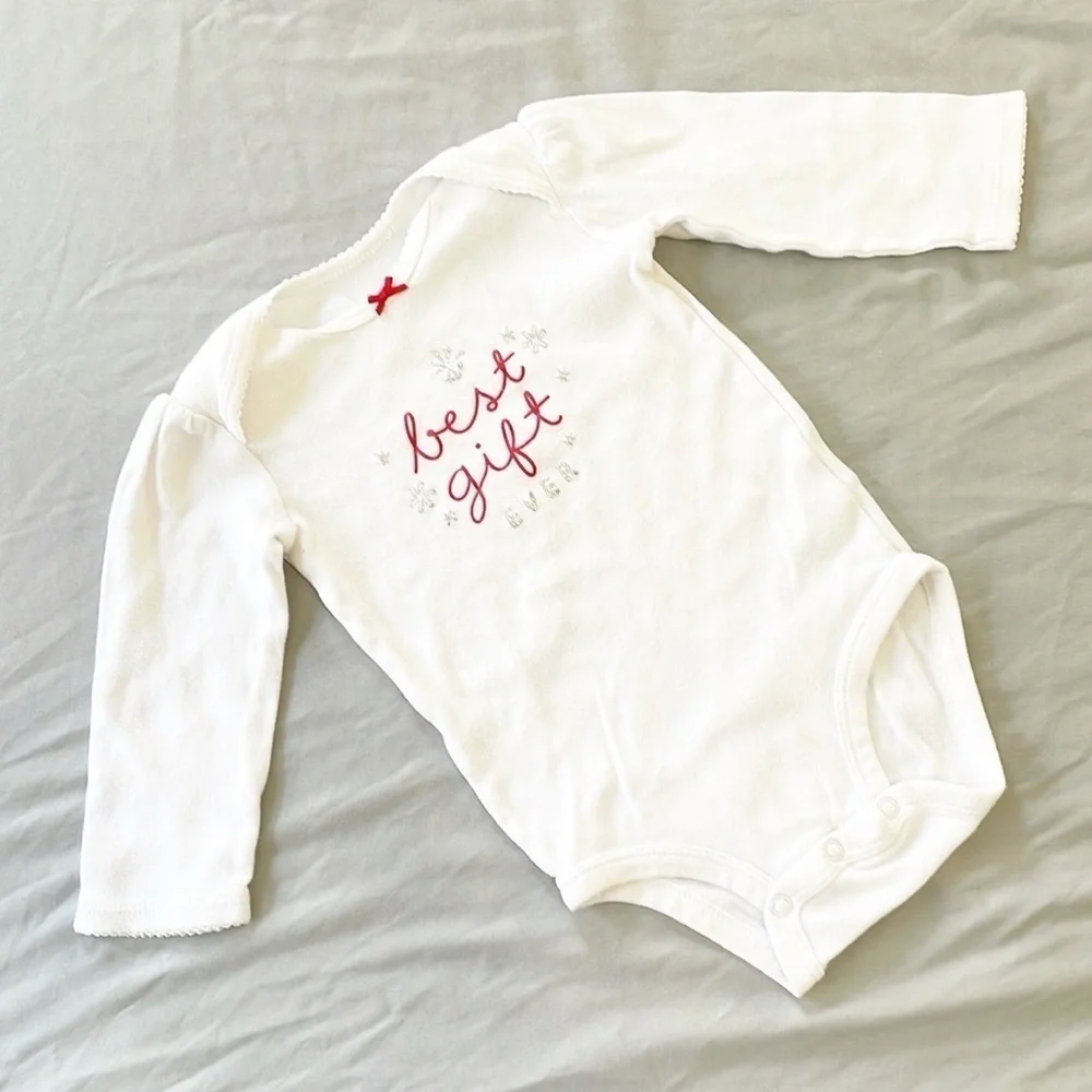 Carter’s baby girls Christmas best gift ever bodysuit